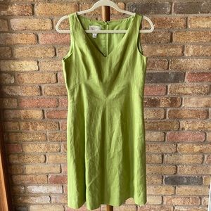 Classy Talbots Linen Sleeveless V-neck Dress